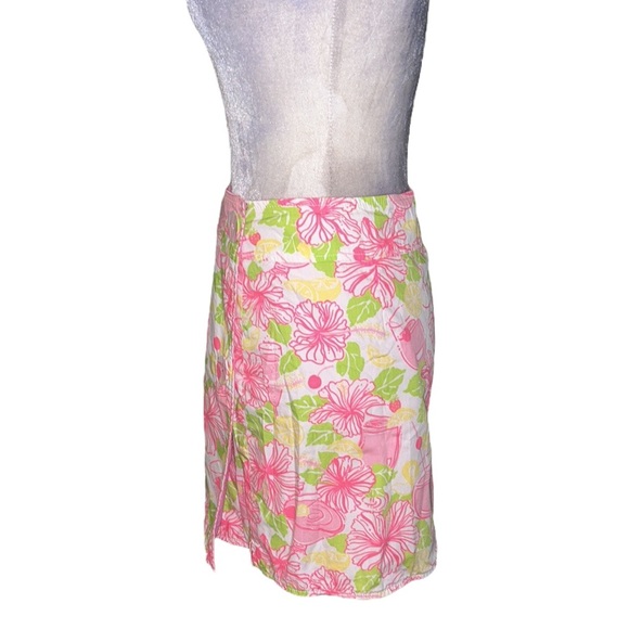 Lilly Pulitzer Reversible Faux Wrap Mini Skirt in Havana Cocktail and Pink - 10* - Picture 5 of 16